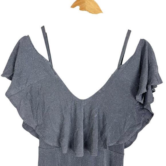 NWT Show Me Your Mumu Renee Maxi Ruffle Dress Dancing Queen Shine Smoke Sz Small - Picture 8 of 14